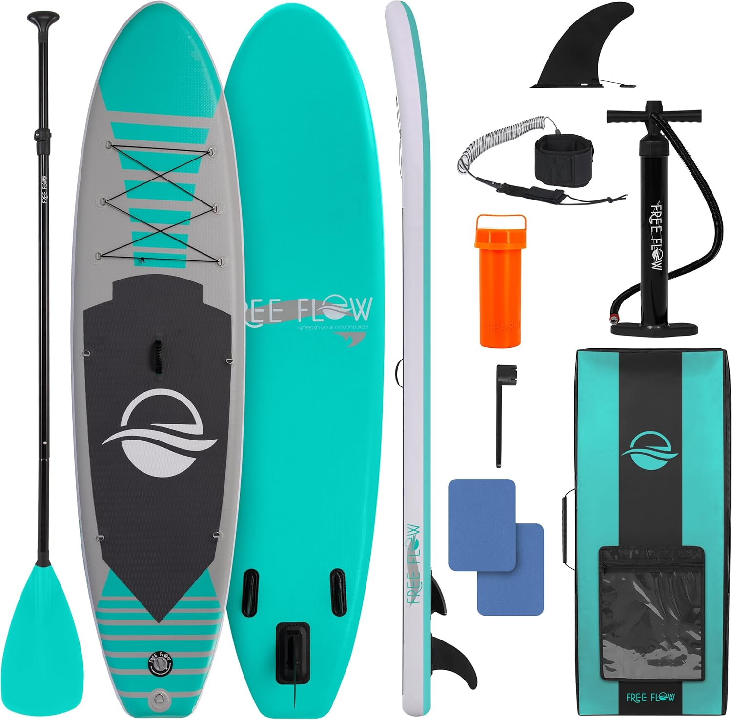 Serenelife Inflatable Stand up Paddle Board with Premium SUP Accessories – Wide Stable Design with Non-Slip EVA Deck Pad for Adults and Youth of All Skill Levels, 350 Lbs Capacity