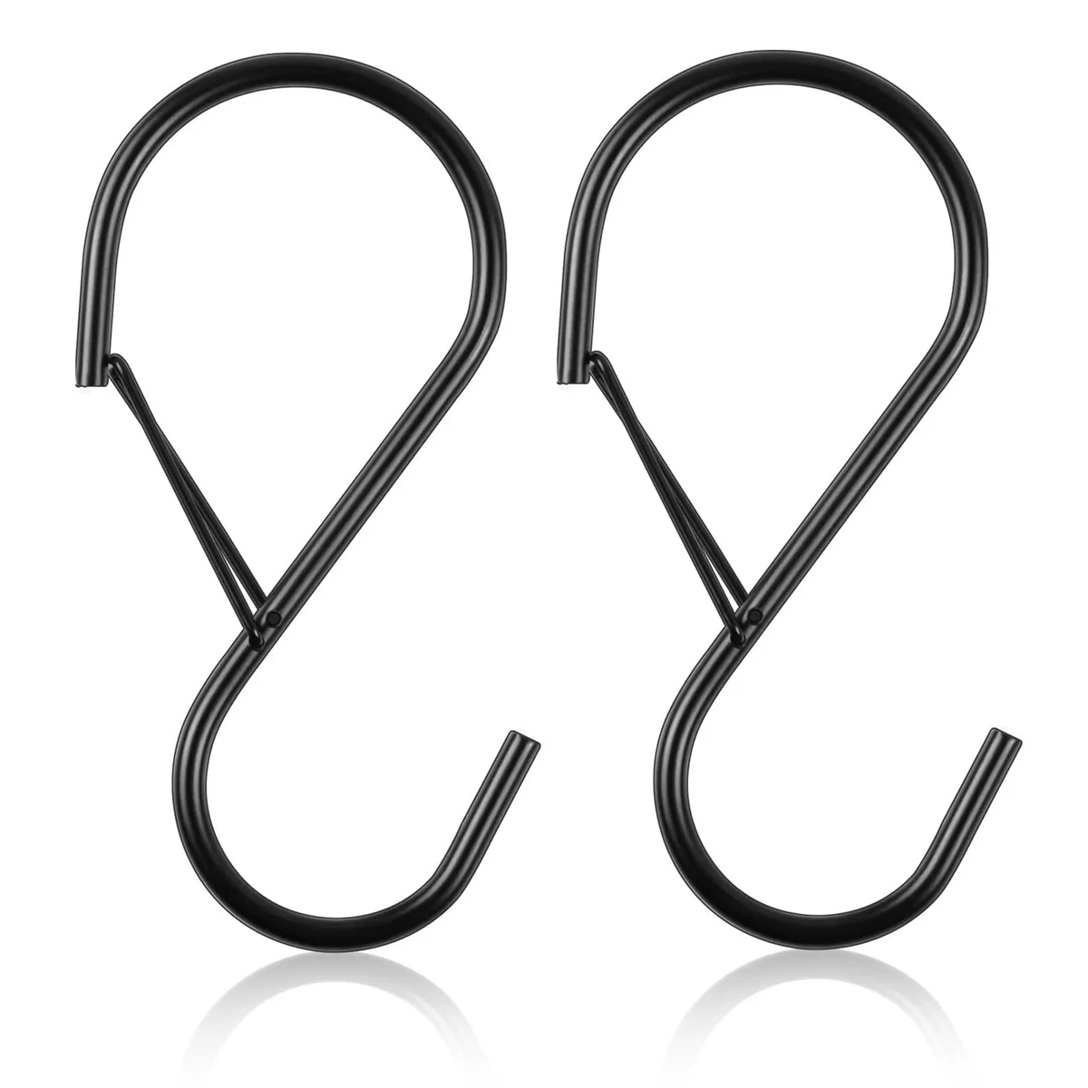 2/4/8 Pcs 4 Inch S Hooks Safety Buckle Heavy Duty Metal for Hanging Plants Pots