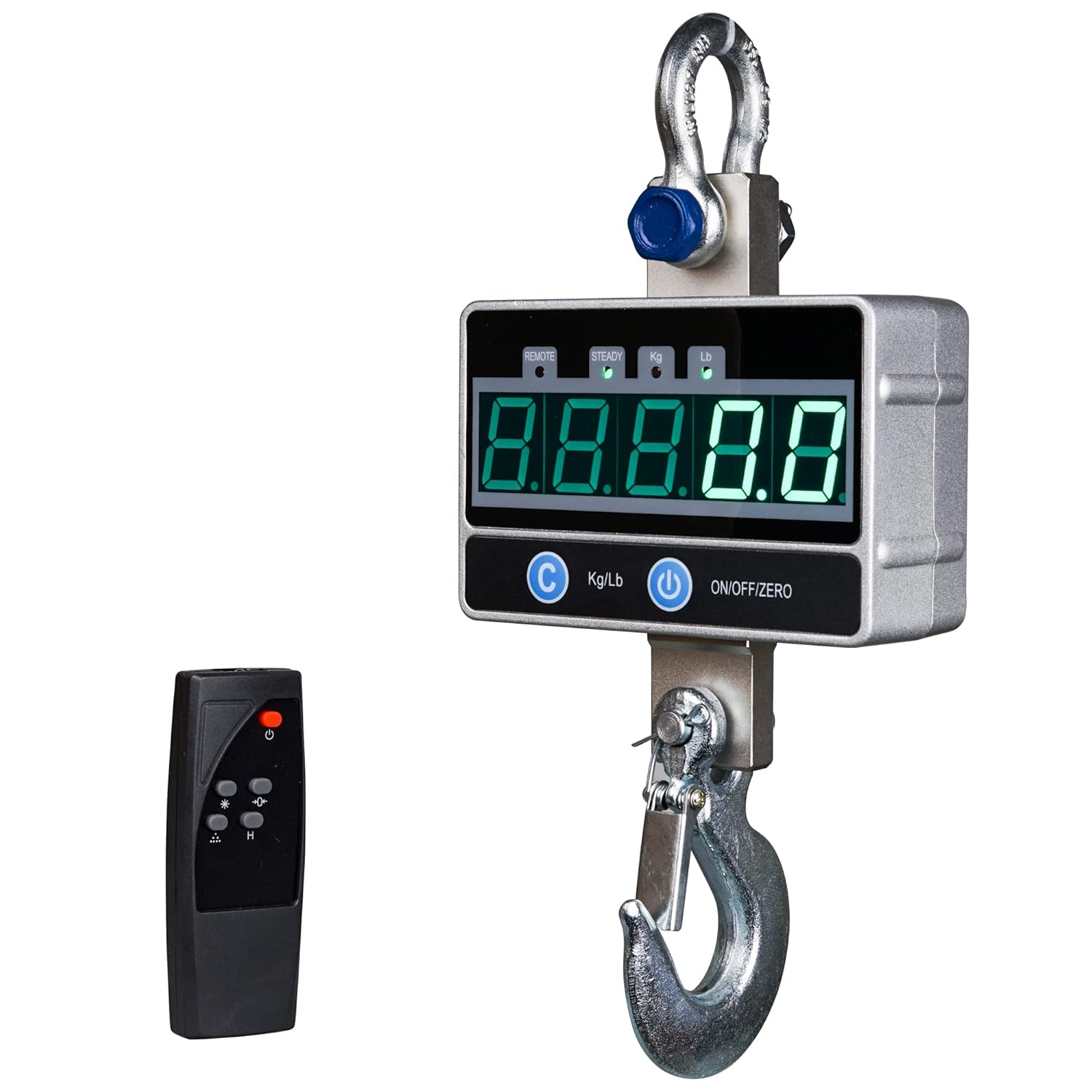 2000KG / 4400LBS 2Ton Digital Crane Scale with Remote, Industrial Heavy Duty Electronic Hanging Scale, LED Display