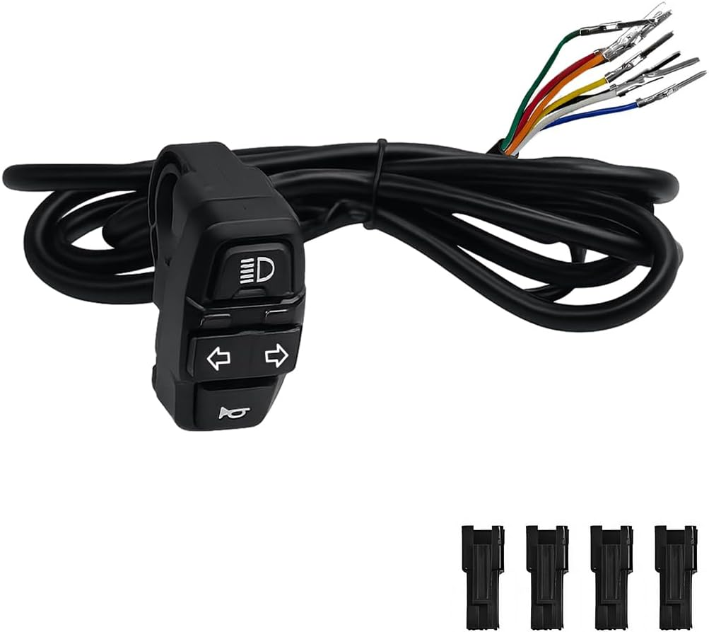 Motorcycle Head Light Turn Switch, 3-in-1 Motorbike Handlebar Headlights Horn Tu