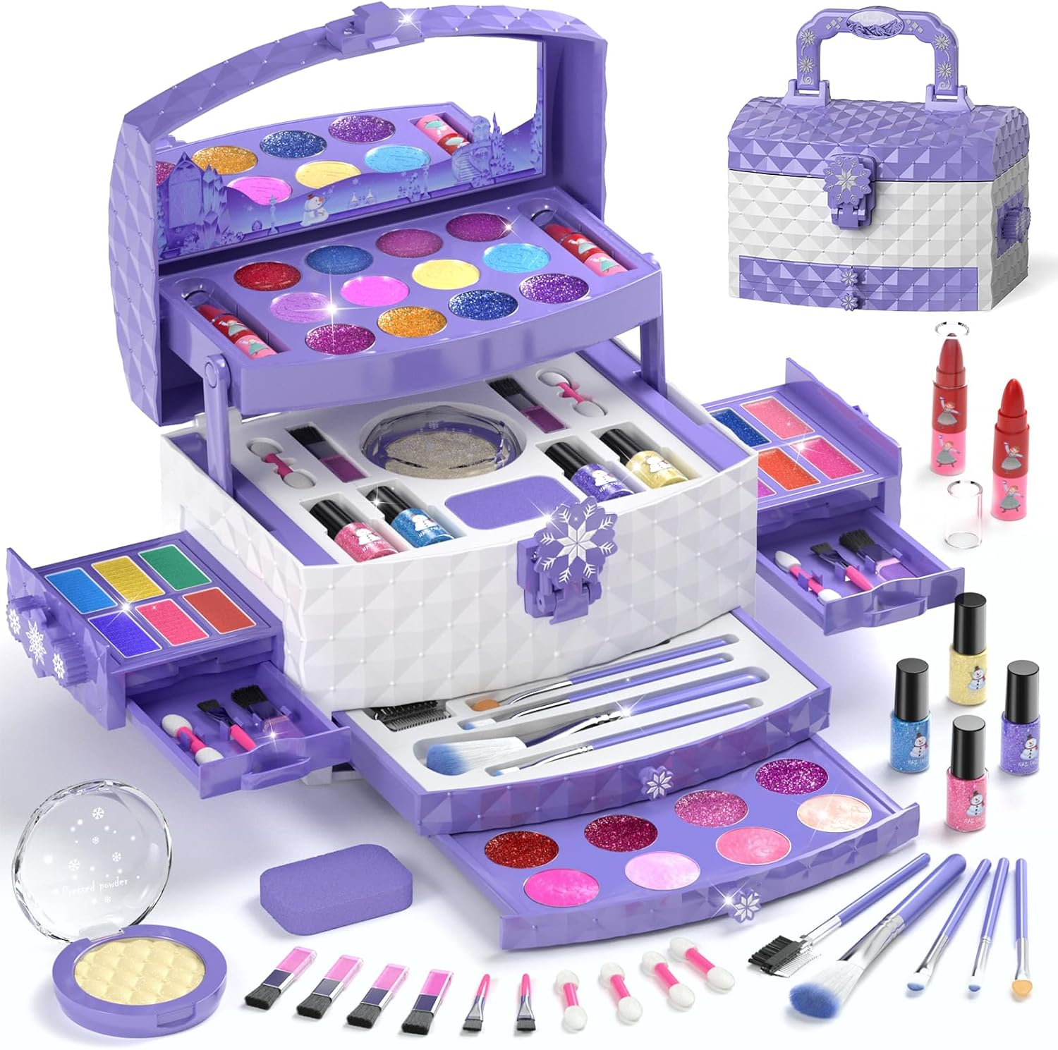 Set Maquillaje Ninas 56 Pzs Lavable Cosmetico Real Regalo Cumpleanos Navidad