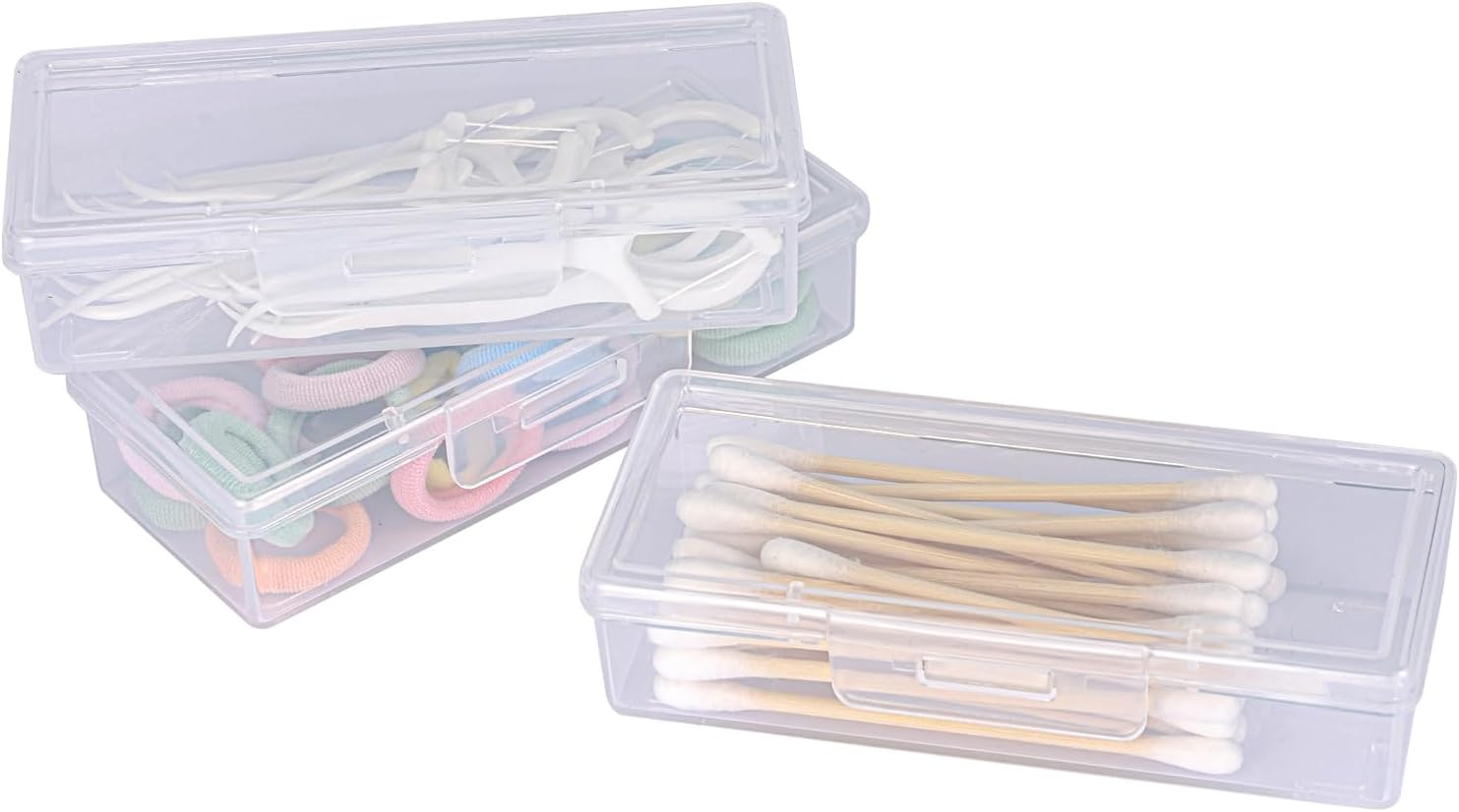 3 Pack Travel Cotton Swab Holder Portable Plastic Storage Box Dustproof Case