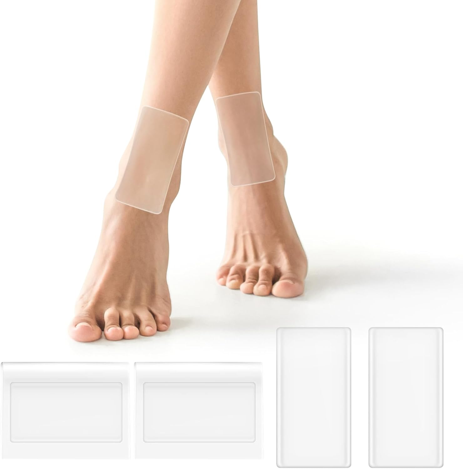 Cuatro almohadillas gel para tobillo y botas patinaje hockey y nieve deportivas
