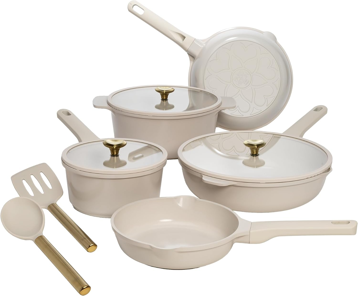 Paris Hilton Ceramic Nonstick Cookware Set, Cast Aluminum with Dual Layer Non... - Picture 10 of 13