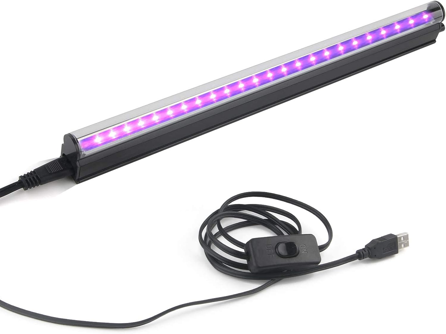 Led Black Light Bar, 10W 1Ft USB Portable T5 UV Blacklight Tube Glow in the Dark for Body Paint Room Bedroom Décor Party Supplies Stage Lighting Fluorescent Poster Halloween Club