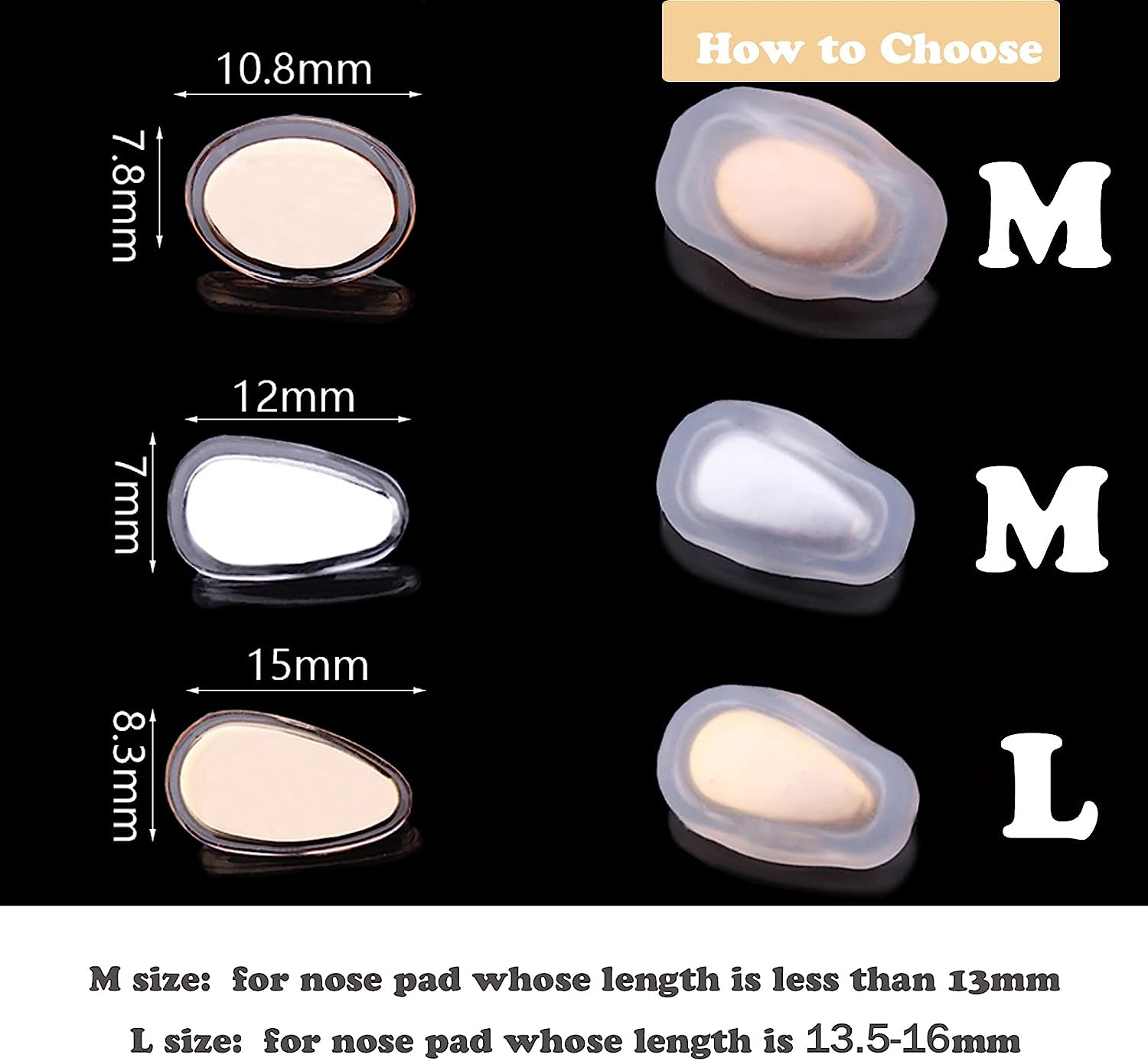 OPUGIT Eyeglass Nose Pad Covers, Slip-On Silicone Nose Pad for Glasses, Soft ... - Picture 7 of 9