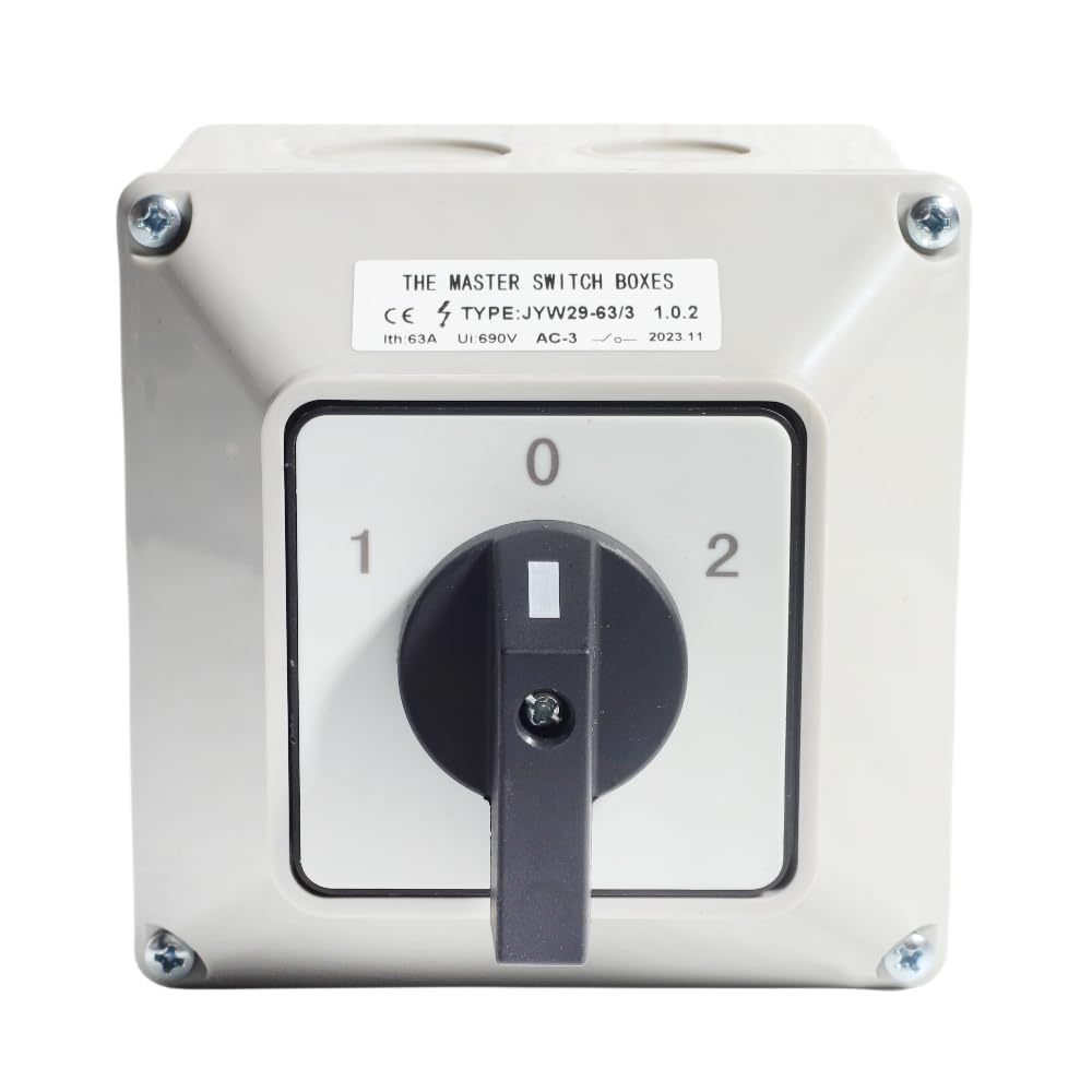 Universal Rotary Changeover Switch 690V 63A Cam Conversion Switch 3 Position 3Phase 12Terminal Main Switch Box JYW29-63/3 D303