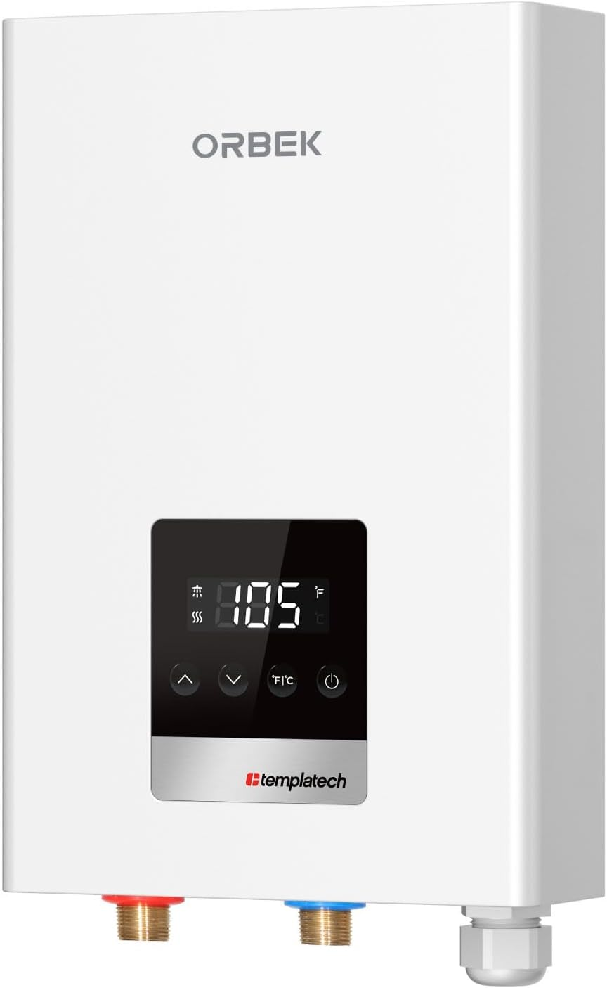 14Kw Tankless Water Heater Electric, 240 Volt on Demand Instant Hot Water Heater, with LED Digital Display, ETL Certified, up to 3.38 GPM for 2-3 Point of Use