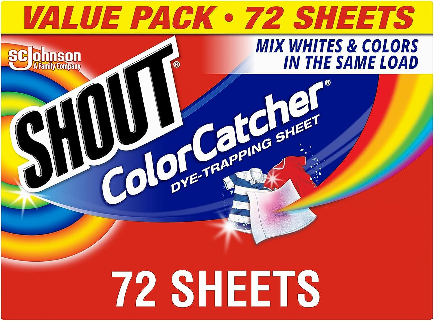 Shout Color Catchers for Laundry, Allow Mixed Washes, Prevents Color Runs and Maintains Original Clothing, 72 Count