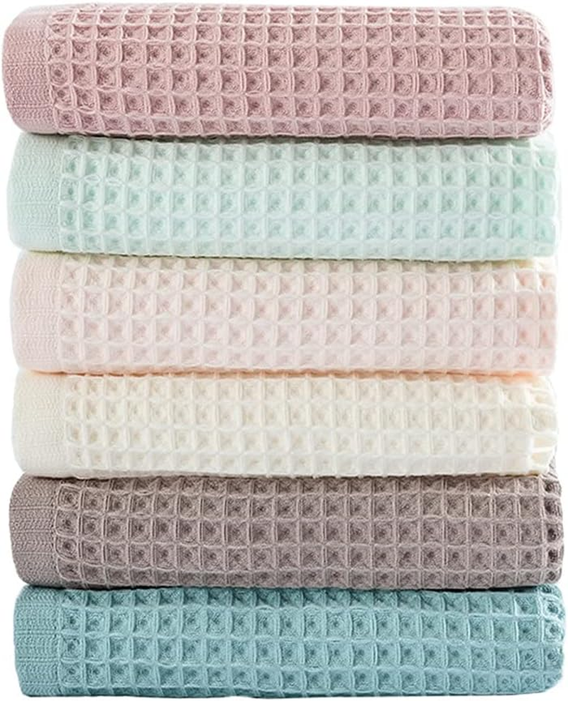 100% Cotton Kitchen Towels Set,Waffle Weave Kitchen Dish Cloth,Super Absorbent Kitchen Dish Towels for Drying Dishes 13X13 Inches Dish Rags for Washing Dishes 6 Pack Mixed Color,Hand Towels