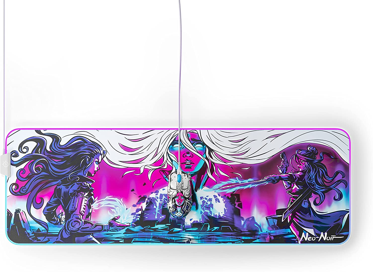 SteelSeries QcK Gaming Mouse Pad - XL RGB Prism Cloth - Sized to Cover Desks - Picture 9 of 13