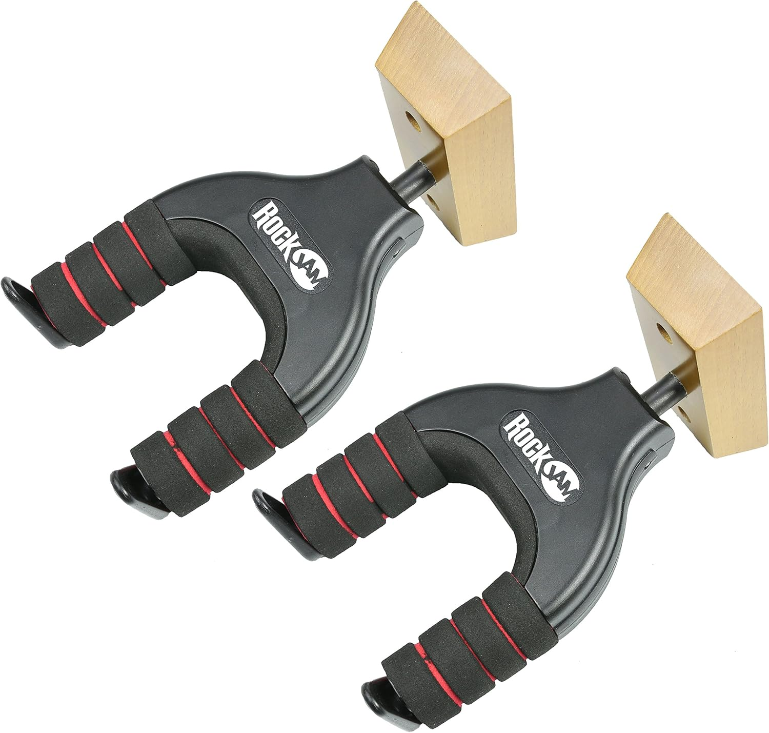 Twin Pack Guitar Hanger and Wall Mounts for Acoustic and Electric Guitars