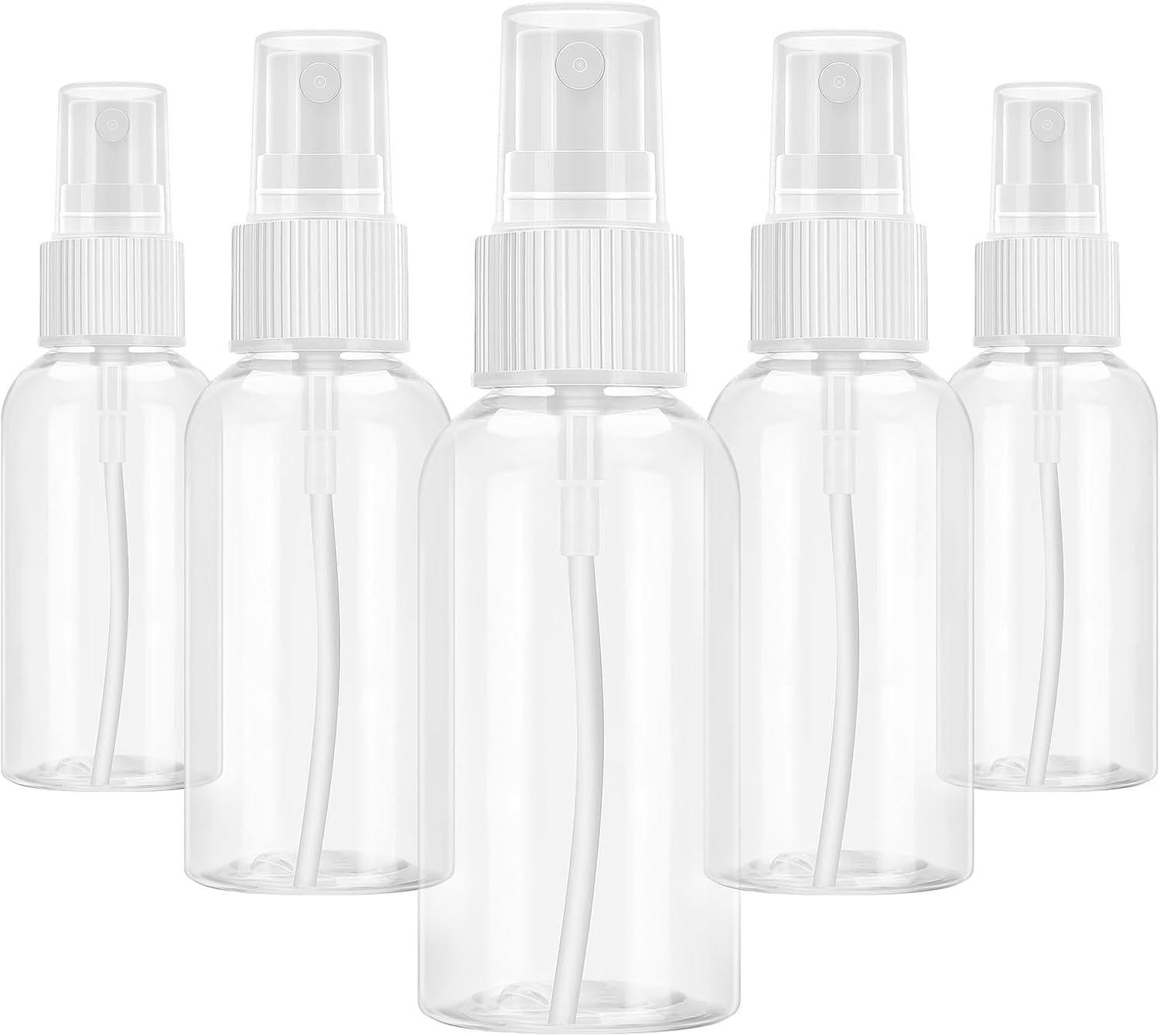 5 Pack Small Spray Bottles for Travel - 50Ml Spray Bottle Leak Proof, Fine Mist Empty Spritzer Bottles, Reusable Clear Plastic Mini Travel Bottle for Storage Essential Oils, Cleaning, Perfume