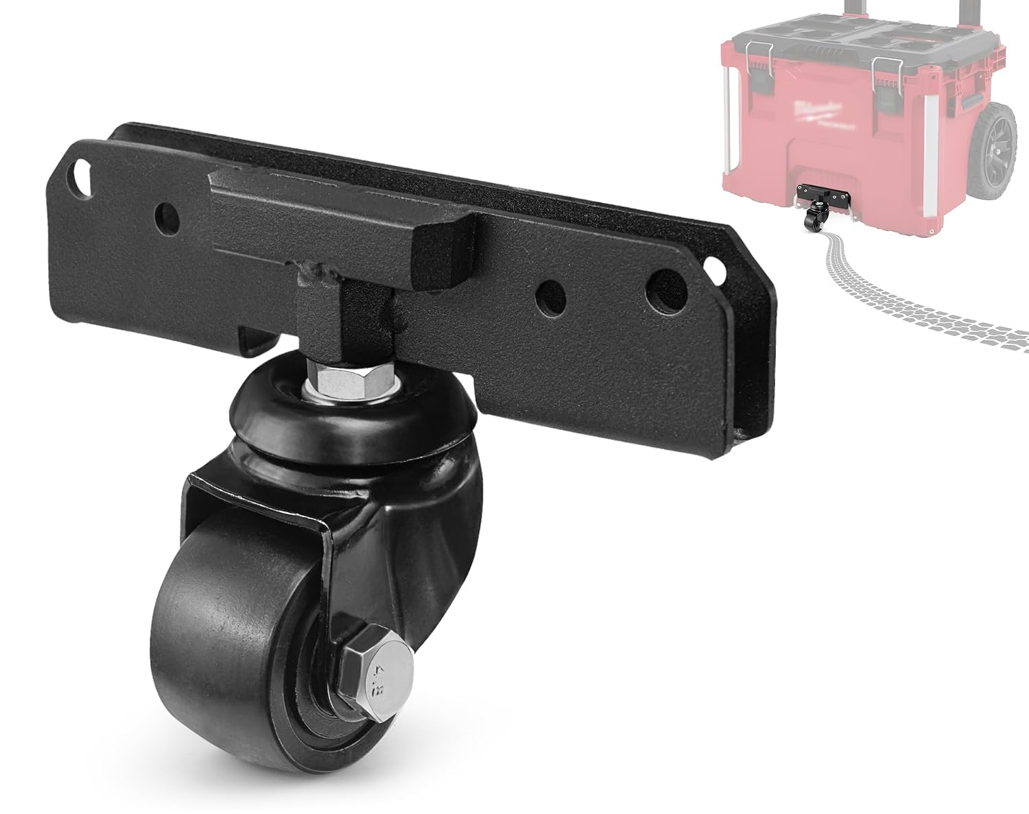 Front Wheels Compatible with Milwaukee Packout Rolling Tool Box, Packout Wheel Kit for Jobsite, Garage, Workshop & Warehouse Tool Transport