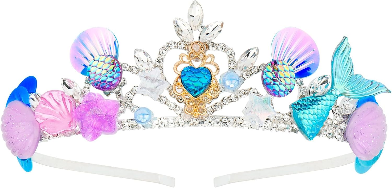 Mermaid Crown for Girls Mermaid Headband for Little Mermaid Party Decorations Ariel Birthday Party Supplies