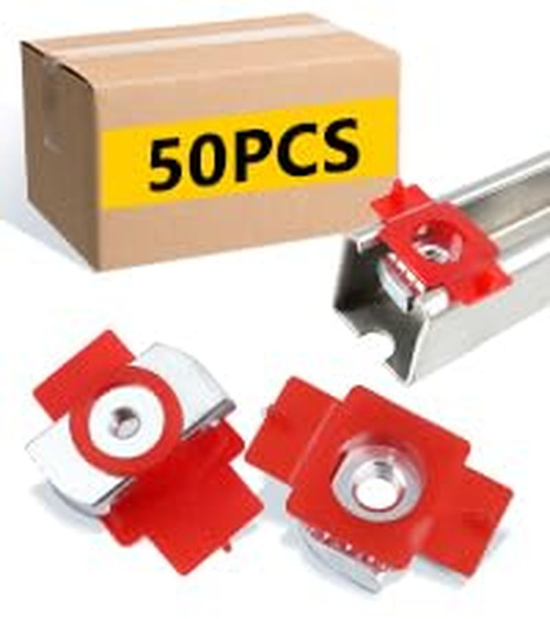 50 Pcs 3/8"-16 Unistrut Channel Nuts, Nylon Twirl Hardware Cone Nuts for 1-5/8" US Strut Channel, Solar Panels and Electrical Cable Track Mounting Fittings