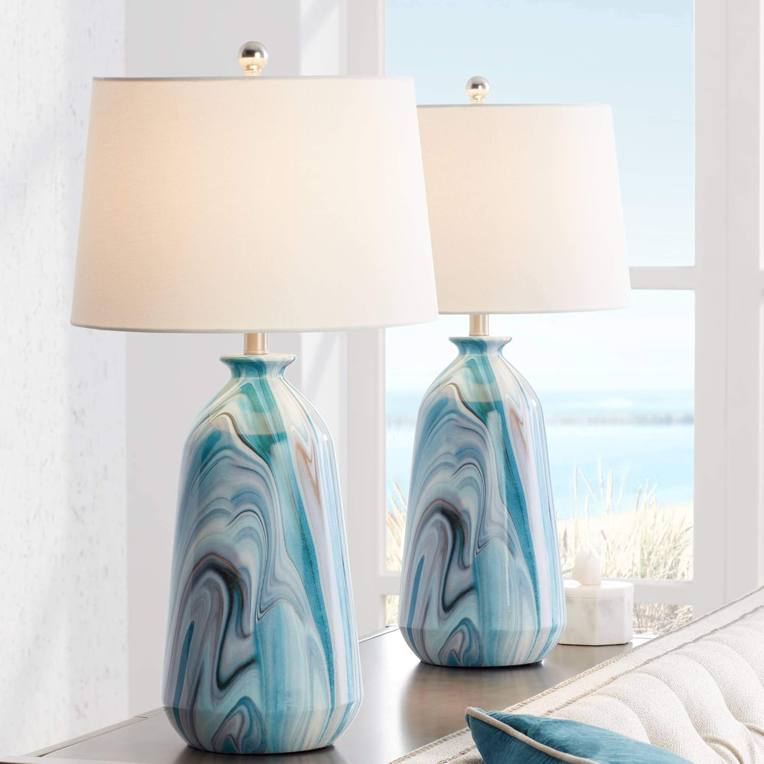 360 Lighting Carlton Modern Coastal Table Lamps 28