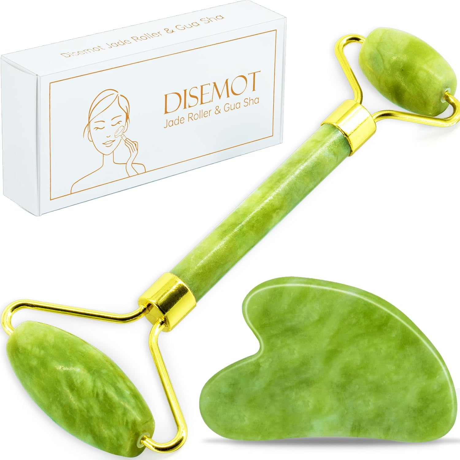 Jade Roller & Gua Sha Set – Cooling, Firming, Anti
