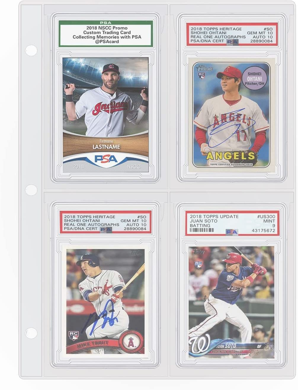 Graded Card Slab Binder Pages for Storage & Display, Compatible with 40 PSA, BGS, BCCG, CGC Graded Sports Cards, Also Fit One-Touch Magnetic Card Holders, 10 Pages (Card & Case Not Include)