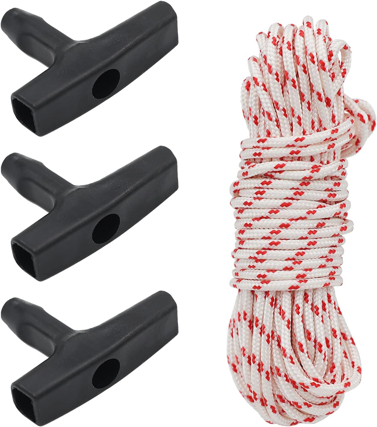 2 Starter Handles + 10m Recoil Starter Rope – 3.5mm Pull Cord For Husqvarna, Stihl, Poulan Mowers & Chainsaws