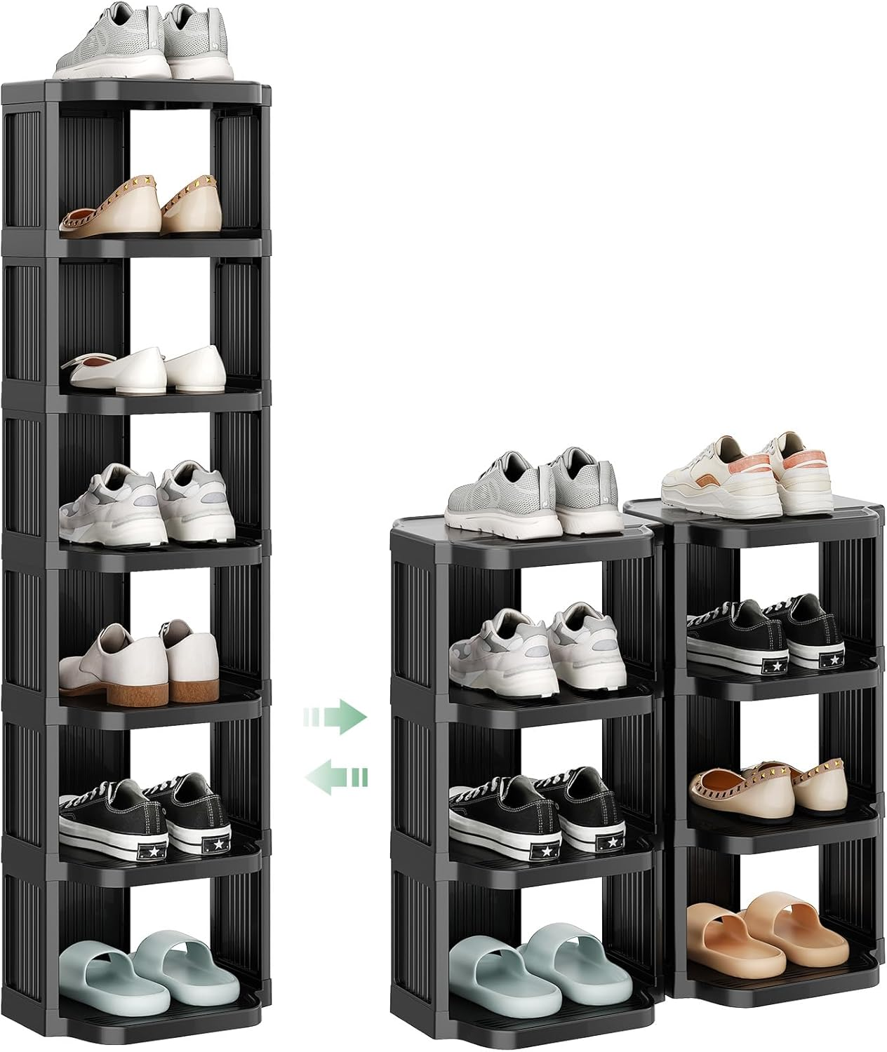 Zapatero vertical de Zapatero apilable de 8 niveles para armario DIY gratis