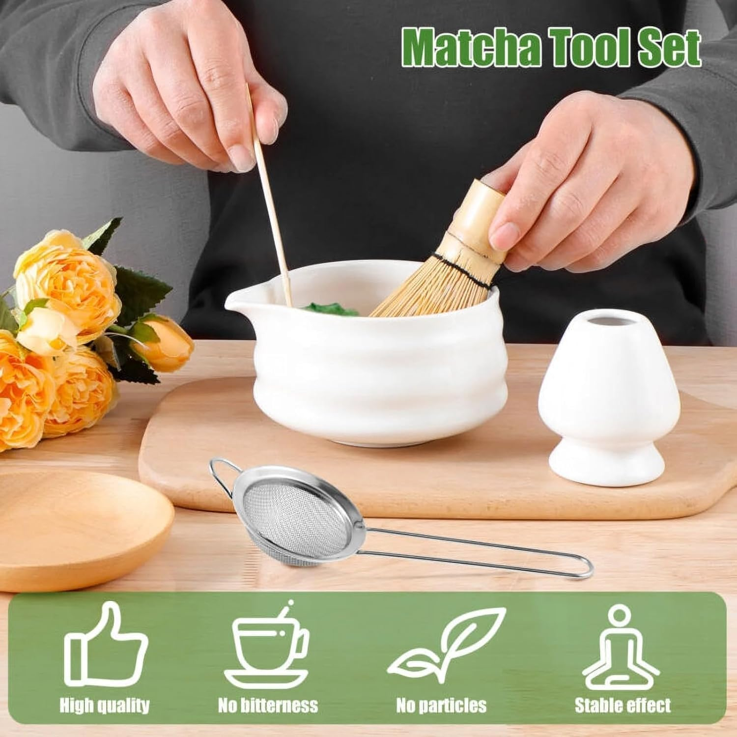 Matcha Whisk Set, Ceramic Matcha Set Includes Matcha Bowl, Matcha Whisk and H... - Picture 6 of 14