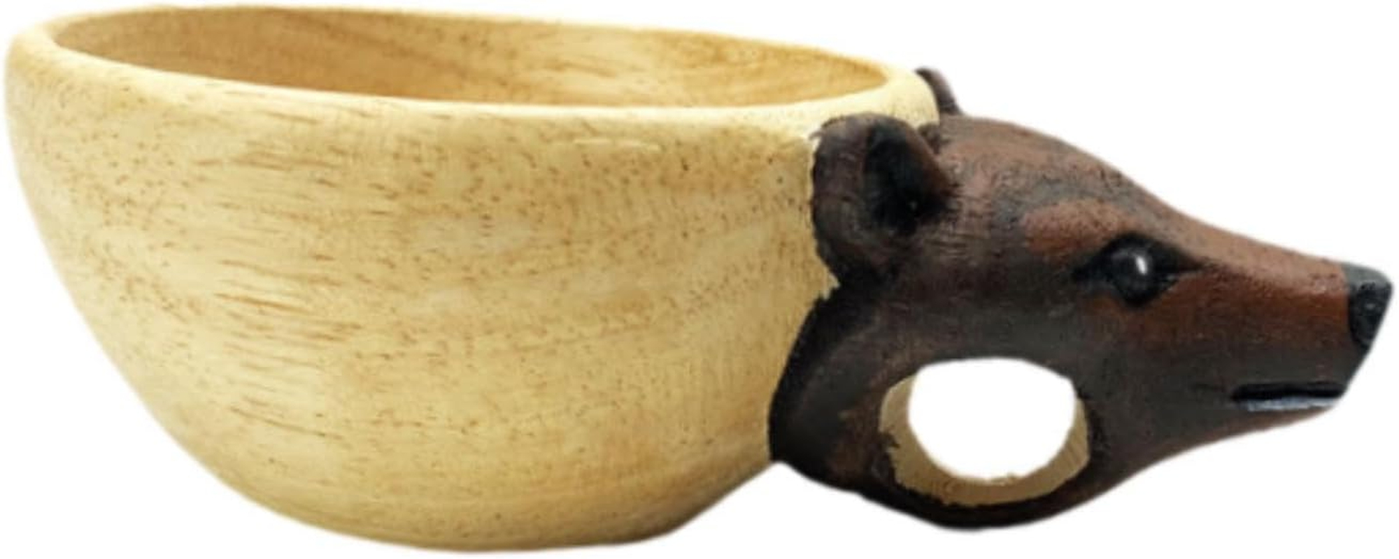 Folpus Wooden Cup Animal Water Cup Tea Cup Camping Mug Animal Shaped Hand Car... - Picture 7 of 15