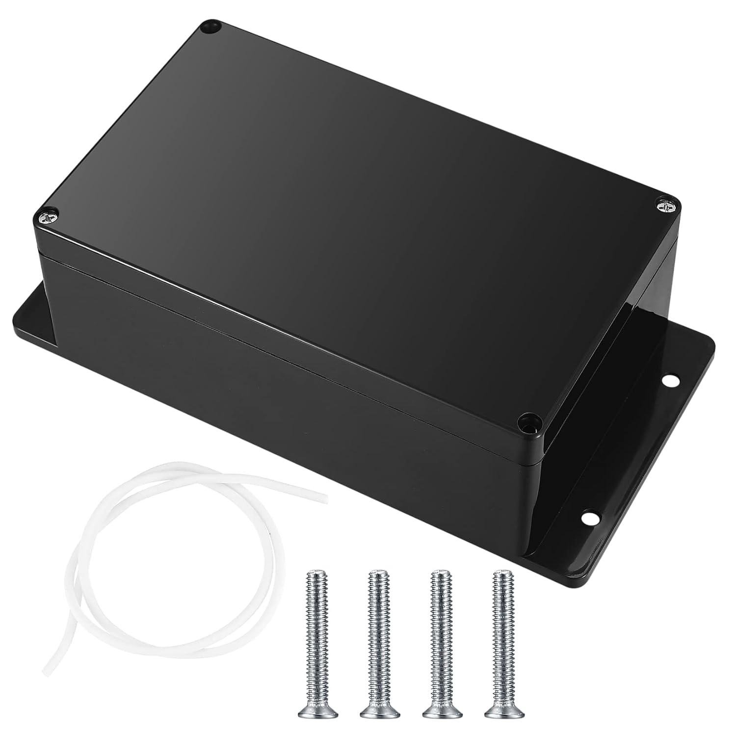 Scatola Di Derivazione, Scatole Di Giunzione, Scatola Elettronica Impermeabile IP65 Esterna Da Parete, Scatola Di Collegamento Con Orecchio Fisso (Nero Con Orecchie, 200X120X75Mm)