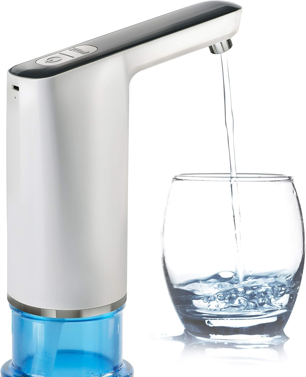 Bomba Agua Electrica USB Dispensador 5 Galones Silenciosa Sin BPA Cromo 1 Taza