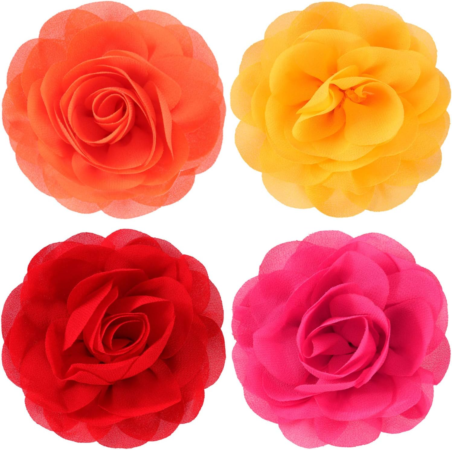 4 Pack Dog Flower Bow Collar Charms Multicolor Pet Grooming Accessories Set