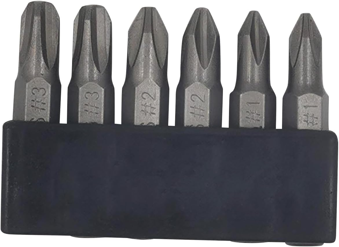 6Pcs 35mm JIS Screwdriver Bit Set with Magnetic Tip 1/4 Hex Shank S2 Alloy St...