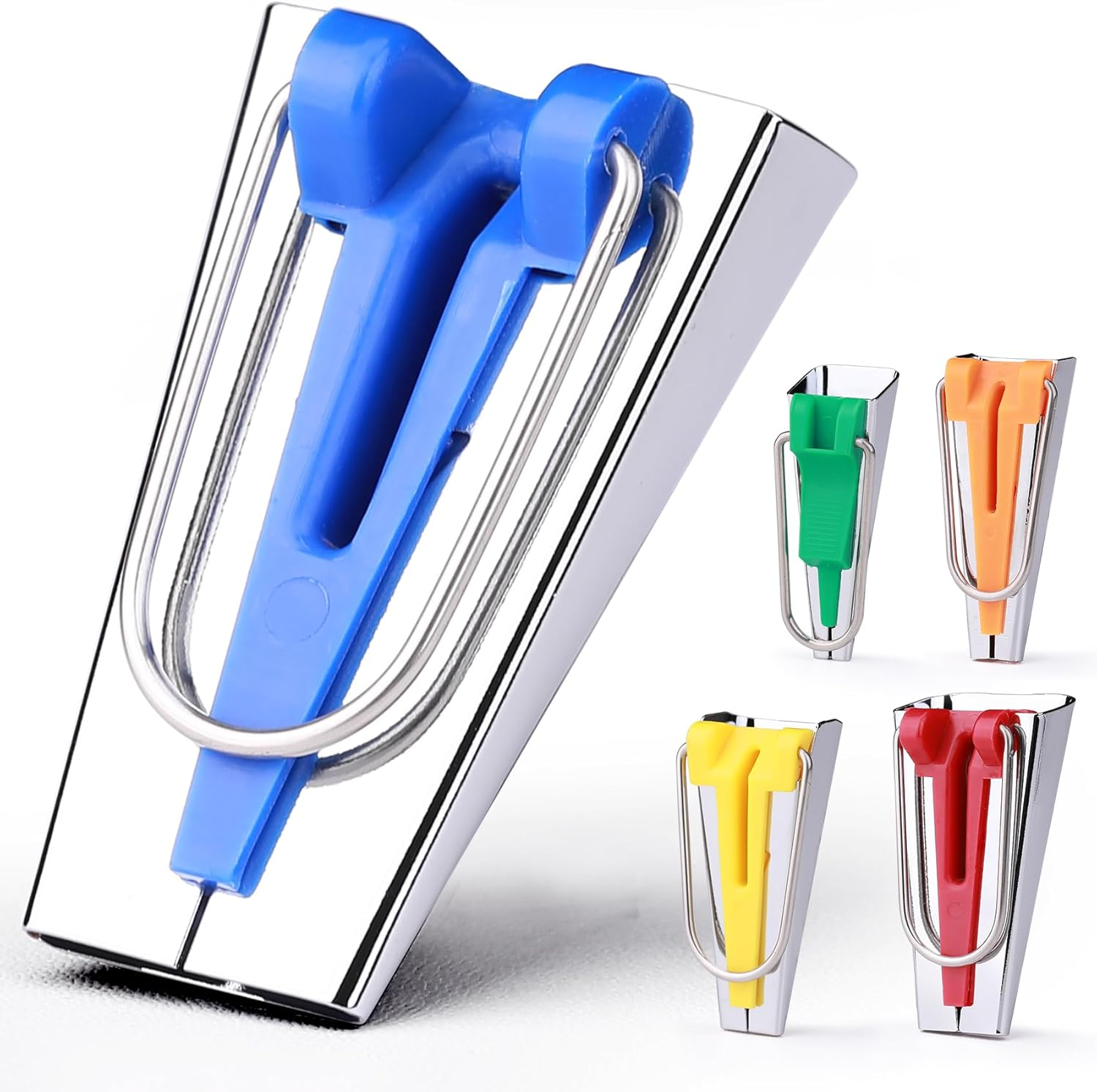 5 Sizes Bias Tape Makers, Upgraded Bias Binding Tape Making Tool for Fabric Quilting Sewing, Quickly Customize, Solidly Bias Quilting Tool, 1/4IN 3/8IN 1/2IN 3/4IN 1IN