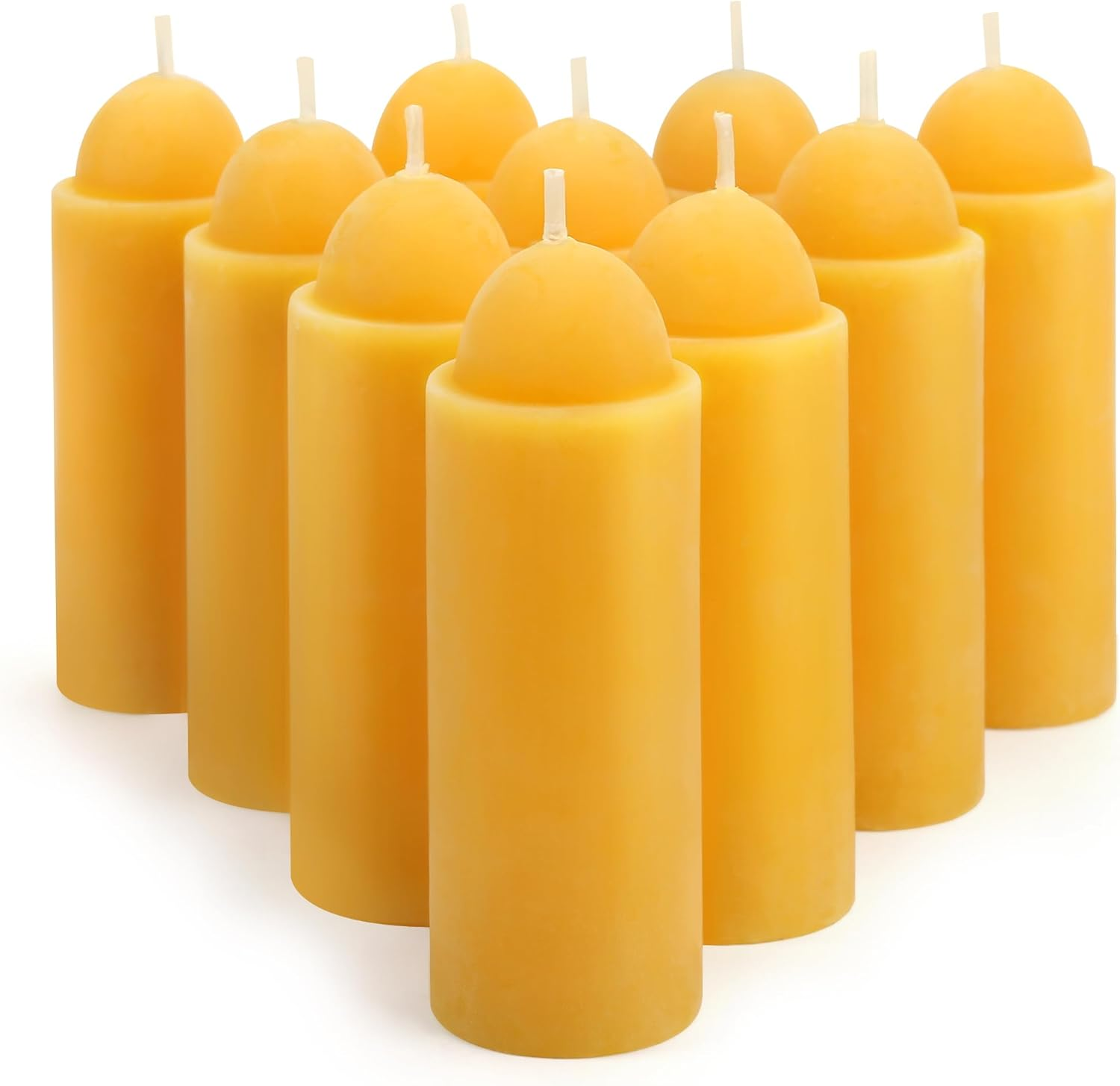 10 Packs Natural Beeswax Candles Compatible with UCO Candle Lanterns, 12-Hour Lo