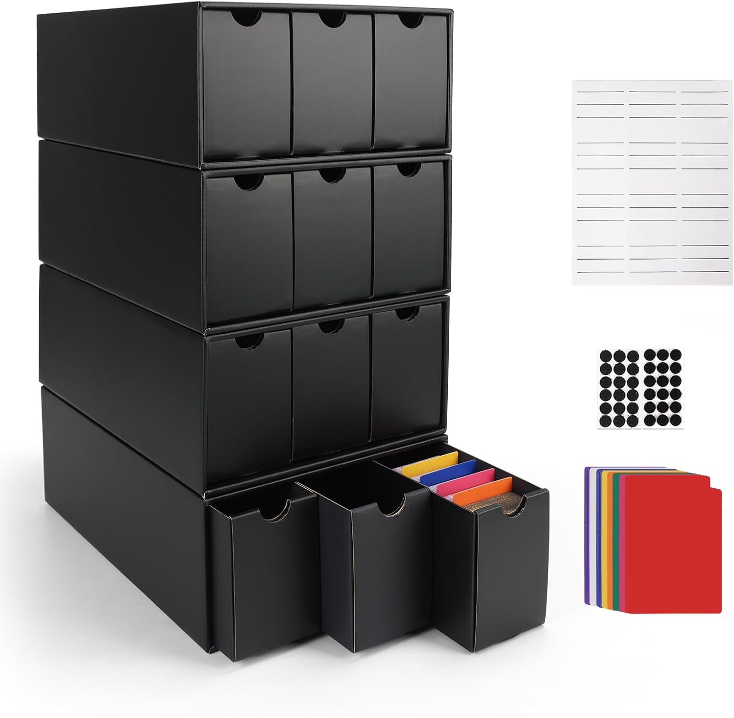 12-600 CT Trading Card Storage Box with 48 Dividers, 12000+ Card Deck Box for MTG, TCG, PTCG, and Sports Cards Organizer