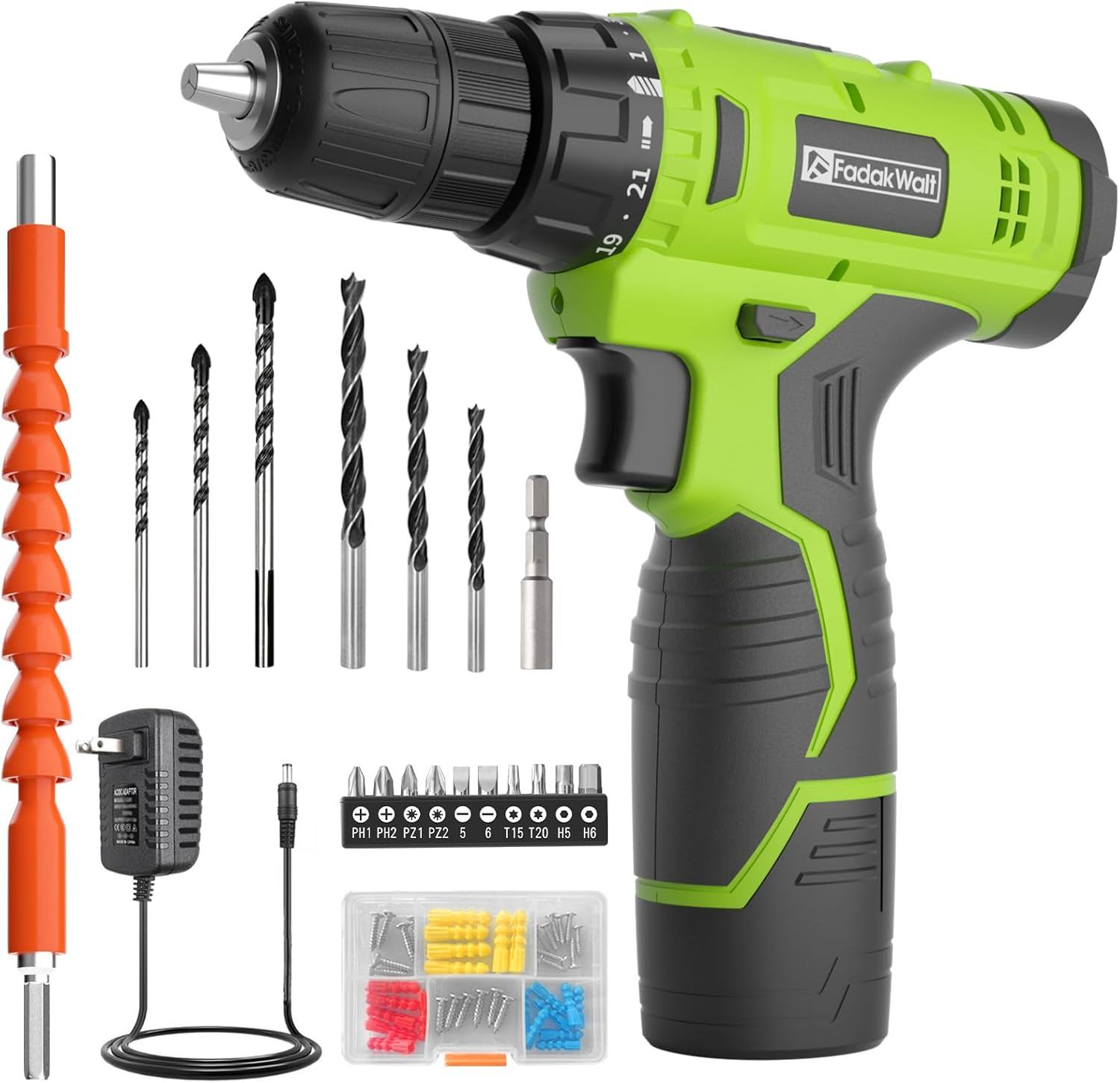 Taladros Inalambricos Combo Con 12V Bateria De Iones Litio y Cargador Puntas Set