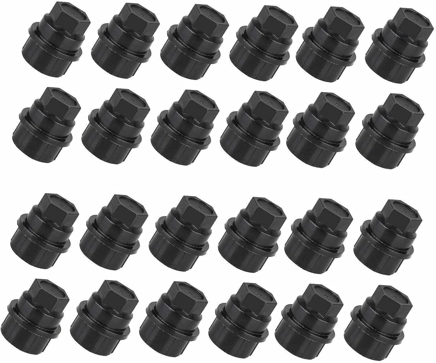 24Pcs Black Wheel Lug Nut Caps Covers Fit for Chevy Fit for Cadillac Fit for Gmc 1500 2500 Truck Thread Size M27-2.0 Hexagon Thread Size 27Mm Inner Thread Size 22Mm Height 40MM