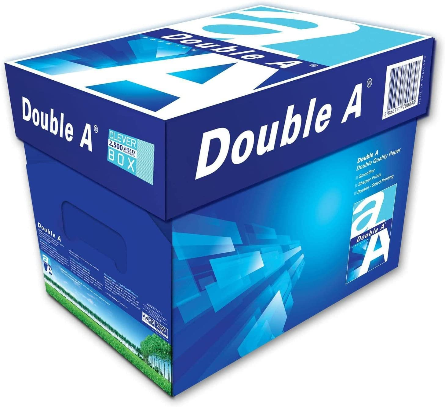 , A4 Ream Paper, A4 80 GSM, 2500 Sheets, White, Clever Easy to Open Box
