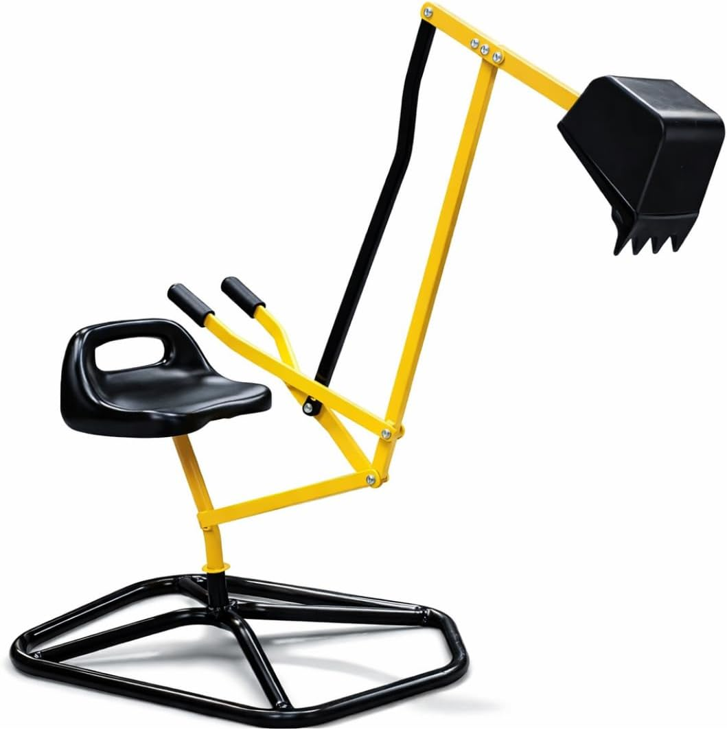 Crane Digger Toy, Ride on W Safer Stabilizing Base - Kid Outdoor Excavator
