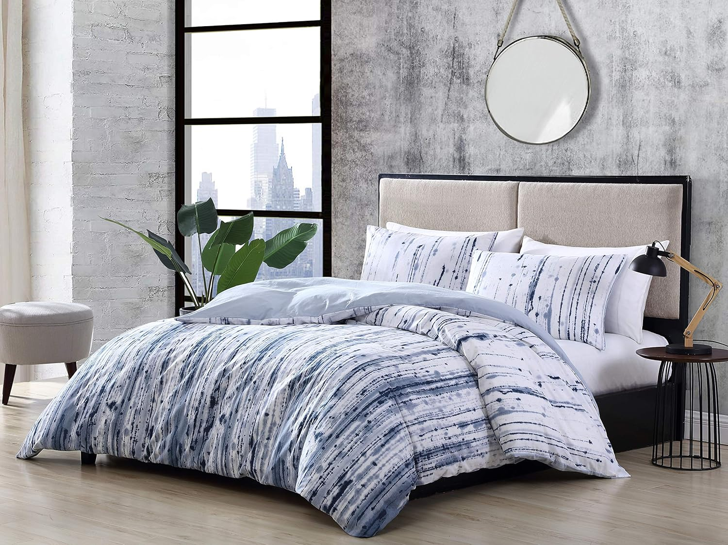 - Twin Duvet Cover Set (One Duvet Cover and One Standard Sham), Reversible Cotton Bedding with Matching Sham, Modern Bedding Set (Sokal Blue, Twin)