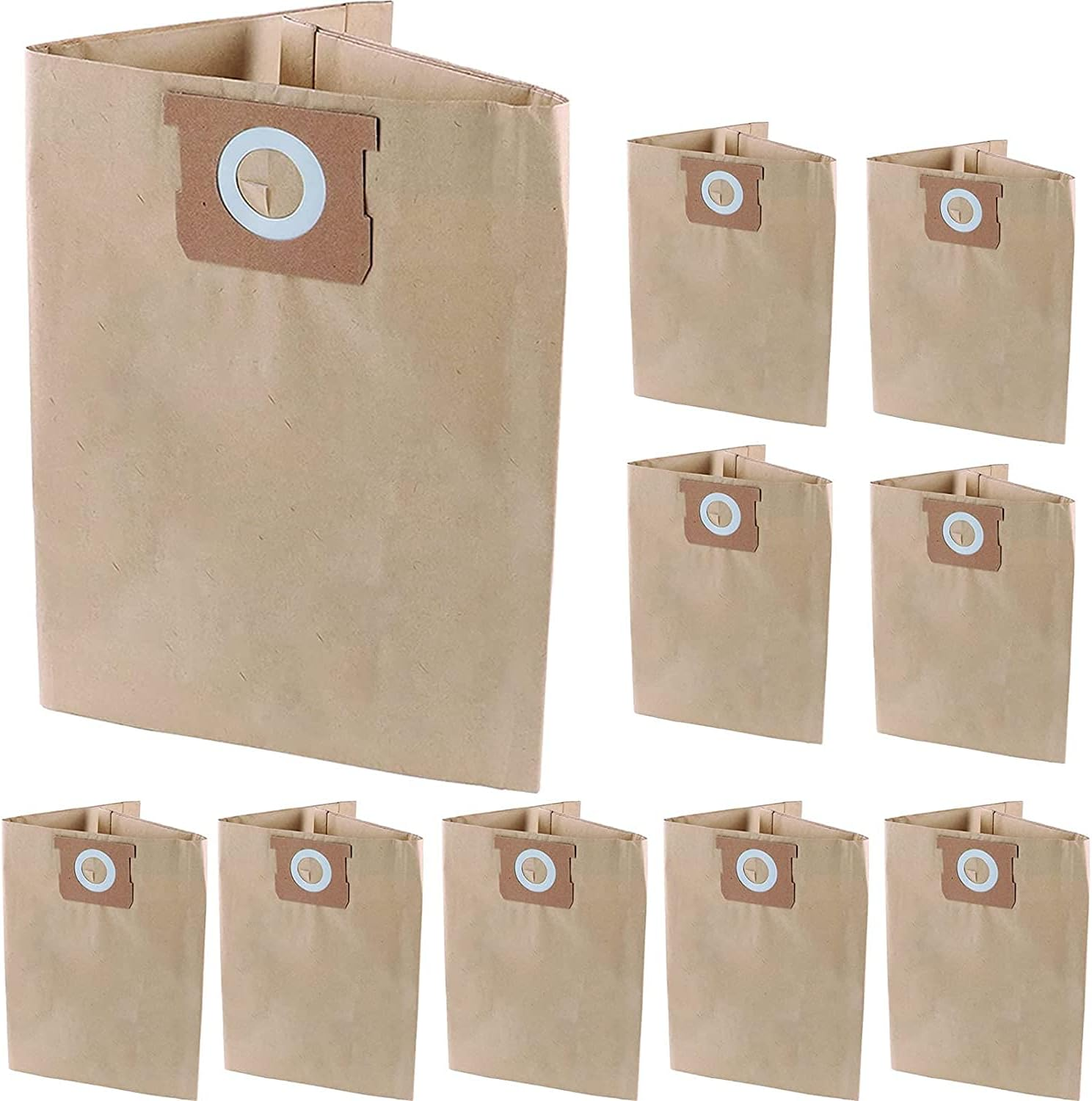 Pack 10 Vacuum Bags for DEWALT 6 to 10 Gallon Shop Vac DXVA19-4101, Dust Collection Bag with Filter for Vacmaster VHBM, Replacement Parts BM08 Accessories Kit
