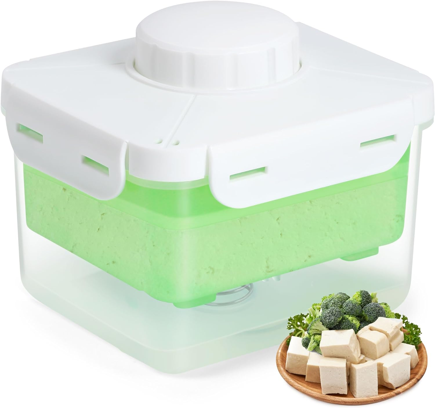 Tofu Press, Upgrade Adjustable Tofu Press Dishwasher Safe, Large Vegan Tofu Presser Drainer with Drip Tray, Speed up Removing Water from Firm/Extra Firm Tofu without Crack to Improve Taste
