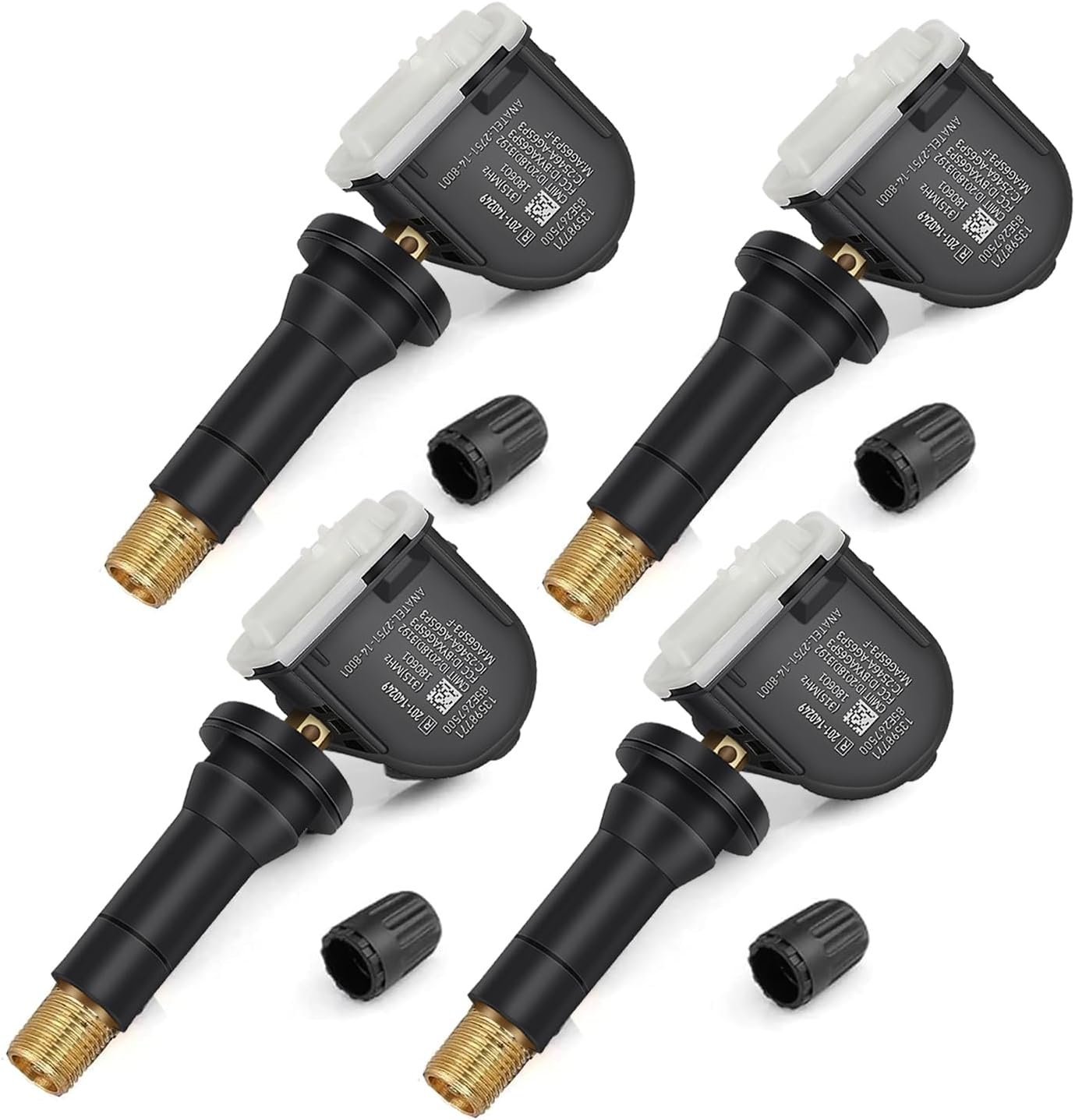 TPMS Sensor GM, 4Pcs 315Mhz Tire Pressure Monitoring Sensor Replacement for Chevy Silverado GMC Buick Cadillac Hummer Pontiac SAAB Saturn - Replaces# 13598771 13598772 13586335 13581558