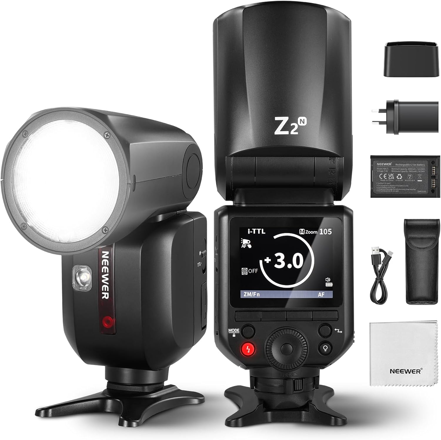 NEEWER Z2PRO-C 2.4G TTL Round Head Flash Speedlite Compatible with Canon, Wir... - Picture 12 of 18