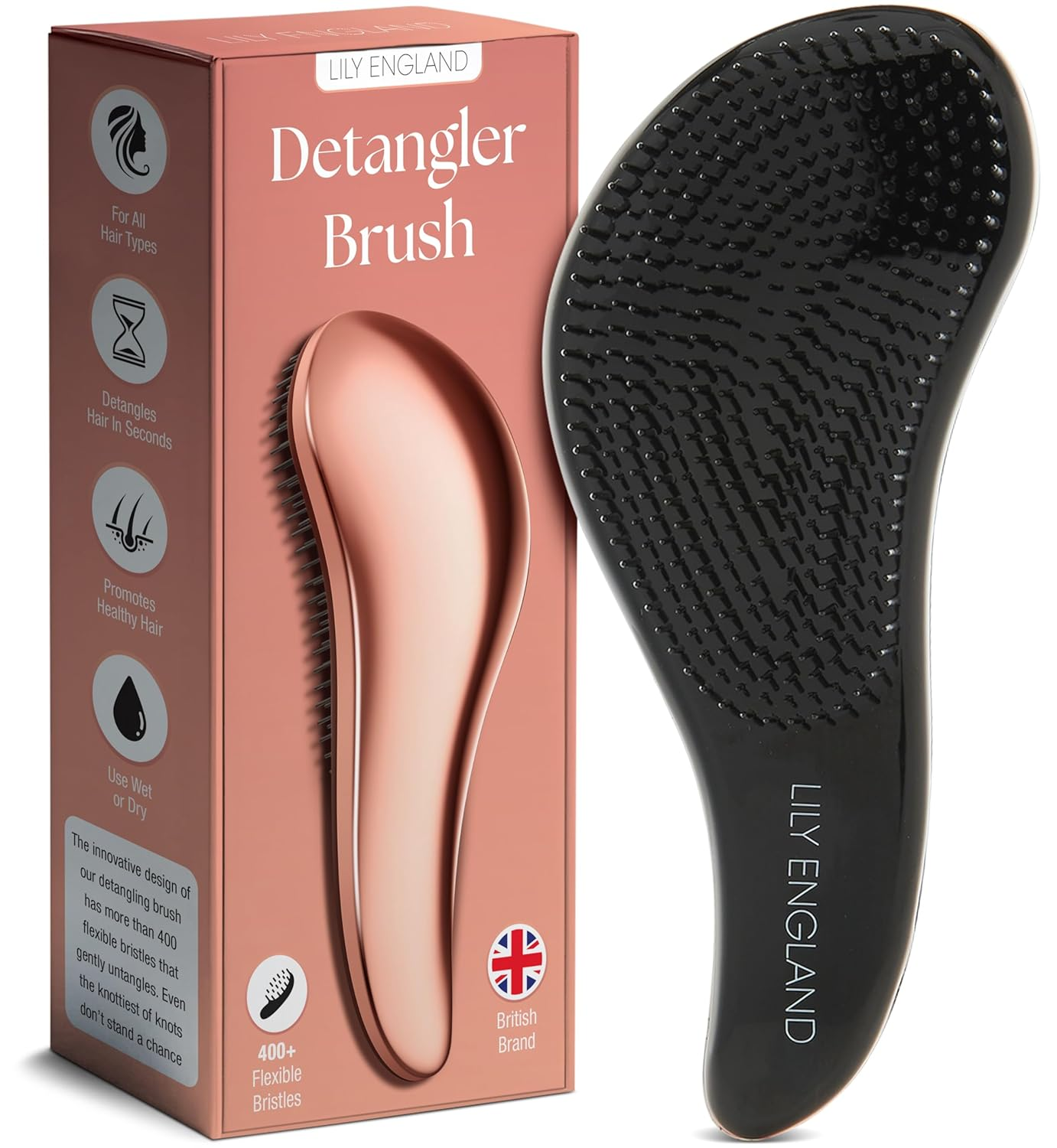 Teen Girl Gifts Trendy Stuff - Gentle Detangler Hair Brush for Curly, Thick, Straight & Natural Hair - Attractive Gift for Teen Girls with Flexible Bristles for Wet & Dry Hair, Rose-Gold