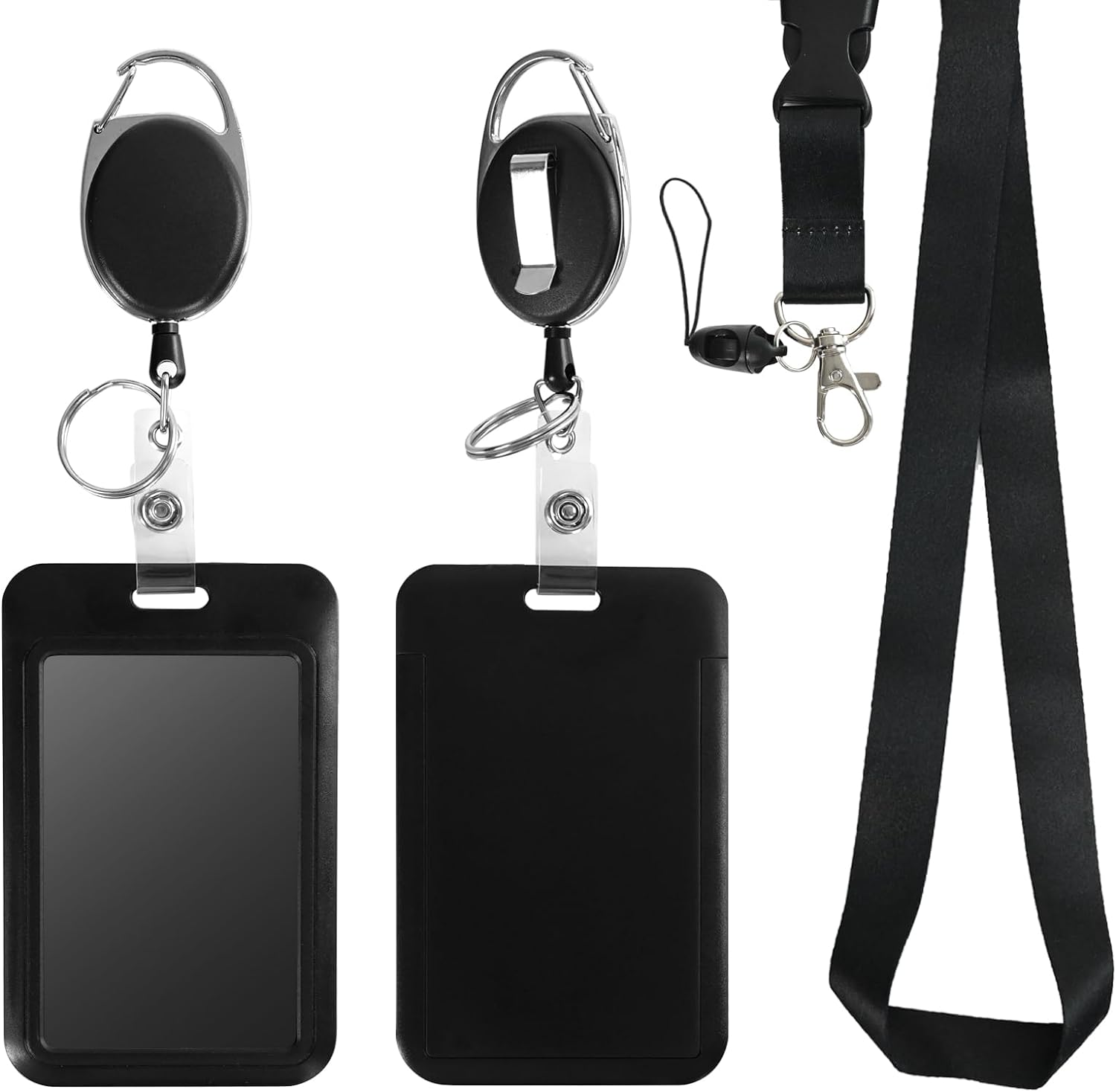 Retractable ID Badge Holder with Breakaway Lanyard,Heavy Duty Badge Reel,Detachable Keychain, Cruise Ship Cards Holder,for Nurse Officer Teacher Security Staff Women Men