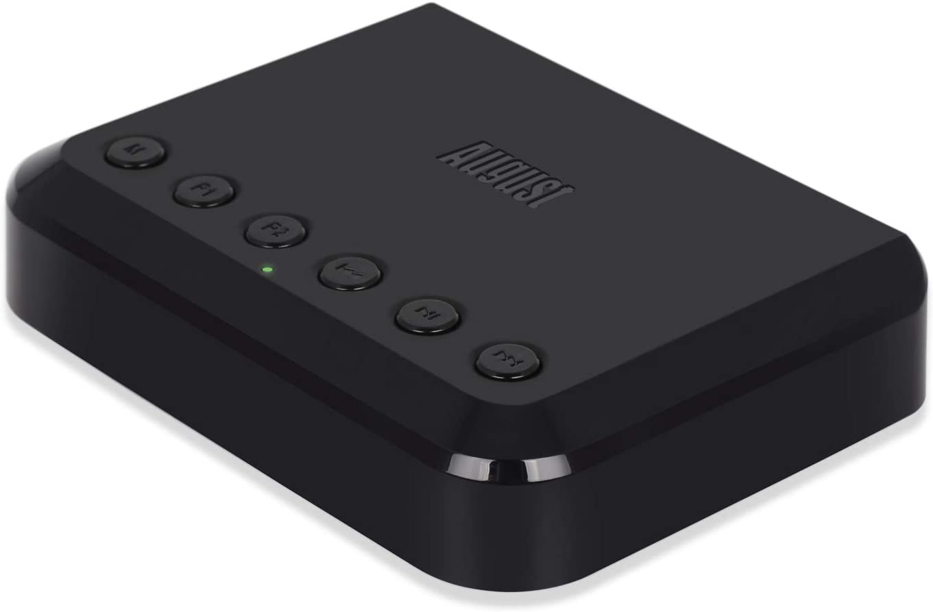 WR320 Wifi Audio Receiver Multiroom Wireless Adaptor for Speaker Systems Stream Transmit Connections from Wired & Wireless Devices via Bluetooth Aux Ethernet Wifi Airplay - Black