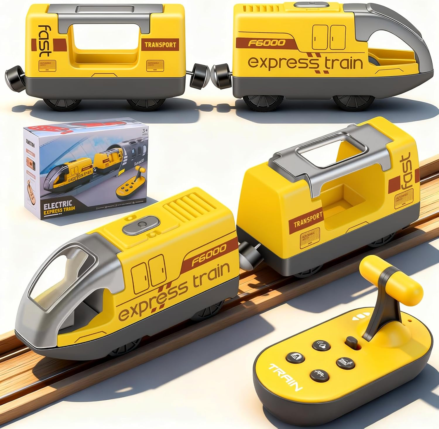 Electric Train Set, Motorised Battery Trains for Brio Accessories Wooden Track