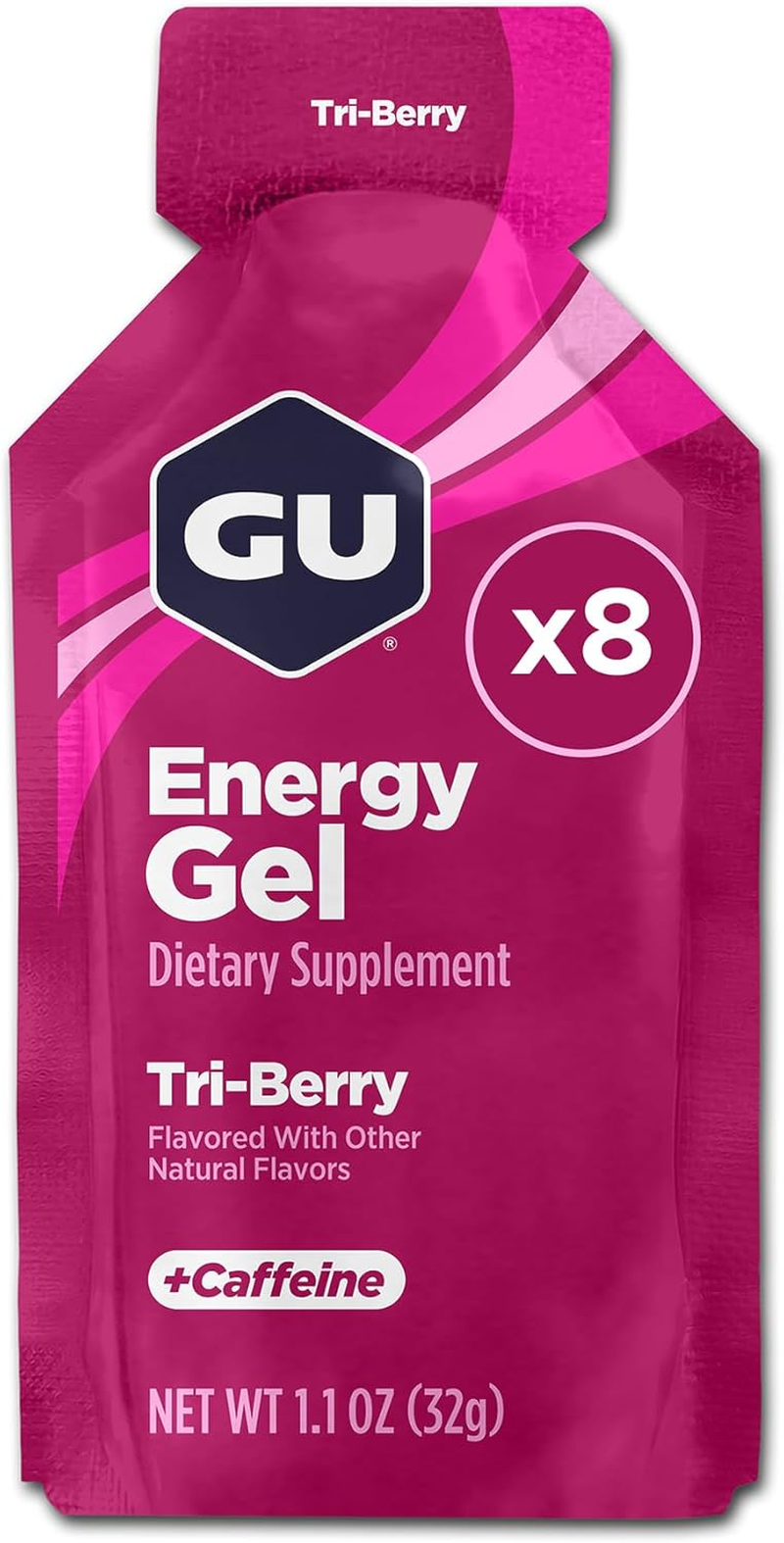 Tri-Berry Vegan Sports Nutrition Gel, Gluten-Free, 8-Pack