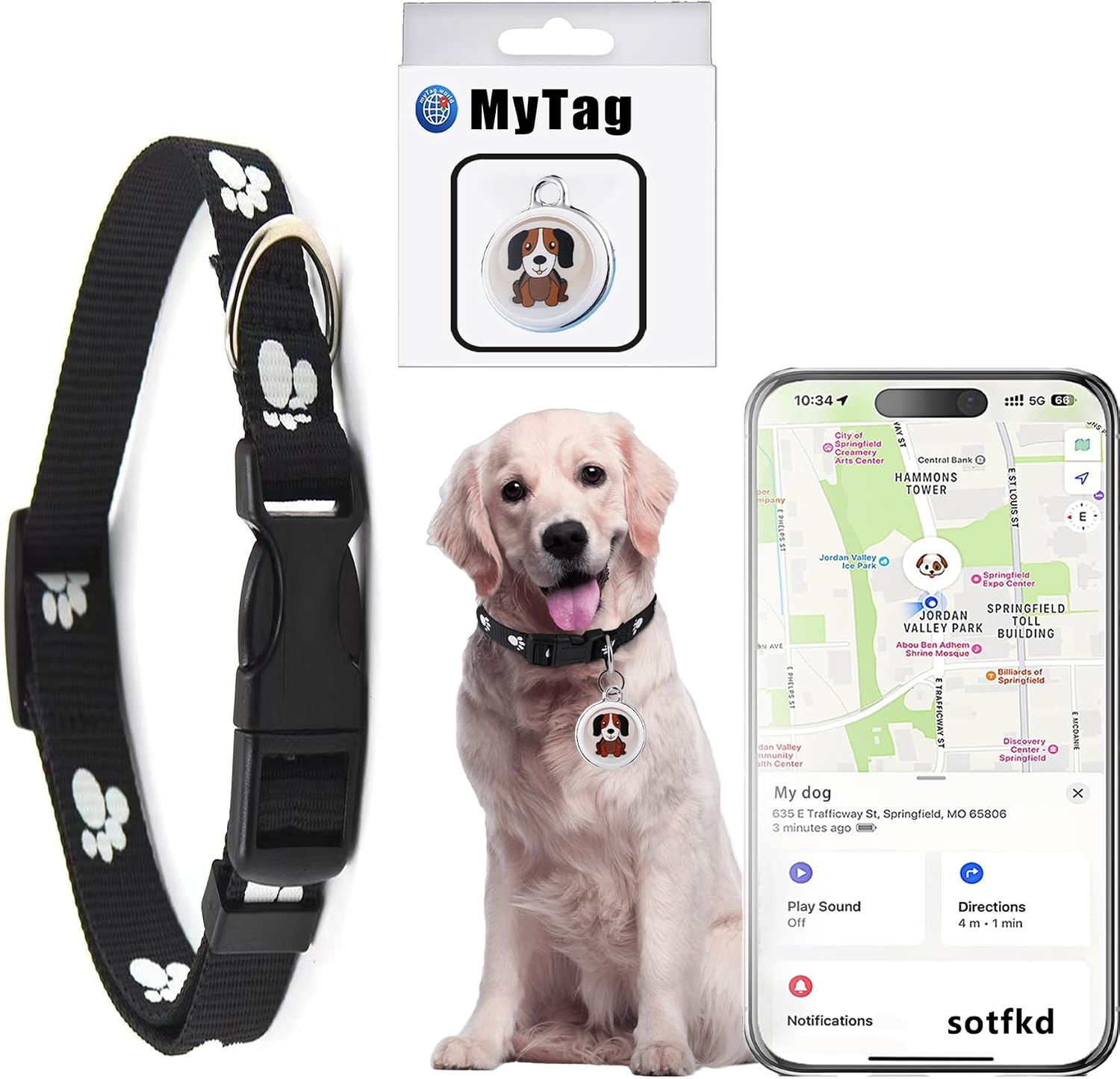 Dog Tracker-Gps Dog Collar-Gps Tracker for Dogs-Pet Tracker| Supports Android and Ios | No Monthly Fee | Waterproof | Works with Any Collar-1