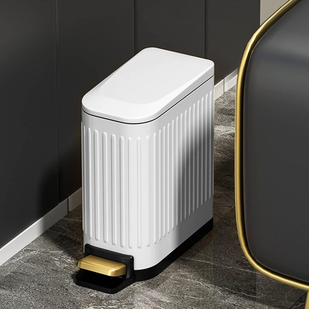 Small Bathroom Trash Can with Lid Soft Close, 6 Liter Pedal Bin, Stainless St... - Picture 6 of 14
